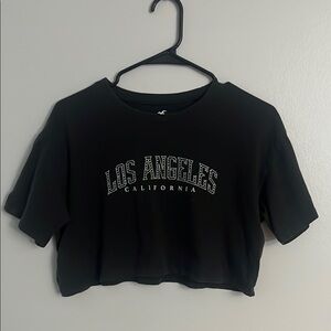 Hollister Black Graphic Crop T-Shirt